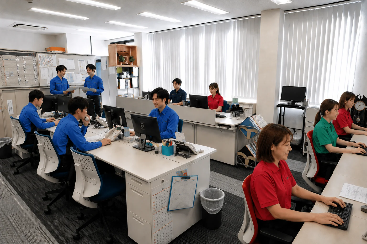 アルテックの営業事務室での対応風景
