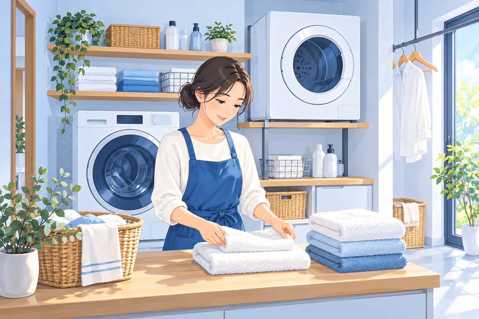 衣類乾燥機と洗濯スペースのイラスト